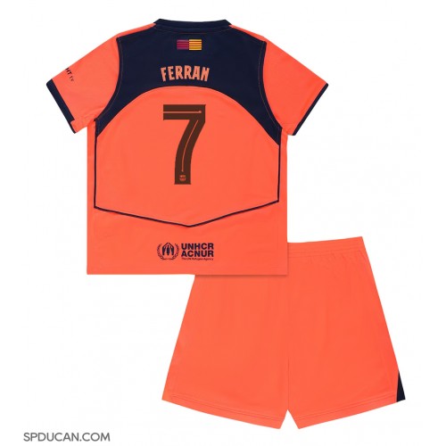 Dječji Nogometni Dres Barcelona Ferran Torres #7 Rezervni 2025-26 Kratak Rukav (+ Kratke hlače)